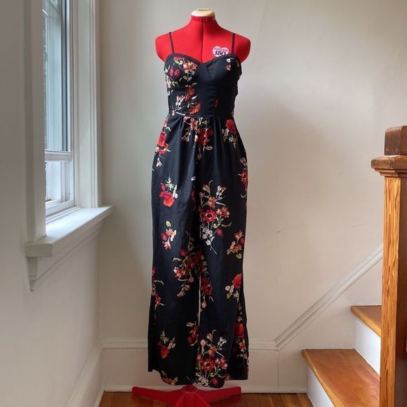 Band of Gypsies Dresses & Skirts - Floral Wide Leg Jumpsuit with Bustier Top